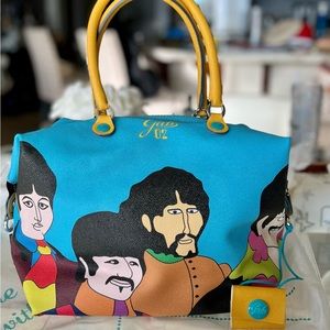 Gabs Leather adjustable handbag/tote (feat) Classic Beatles “Yellow Submarine”.